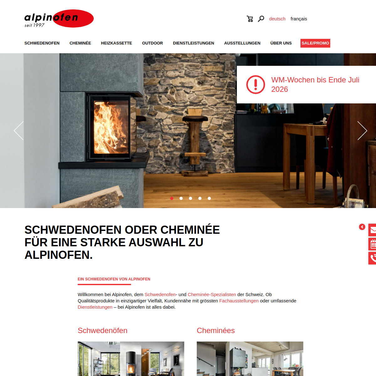Screenshot der Website