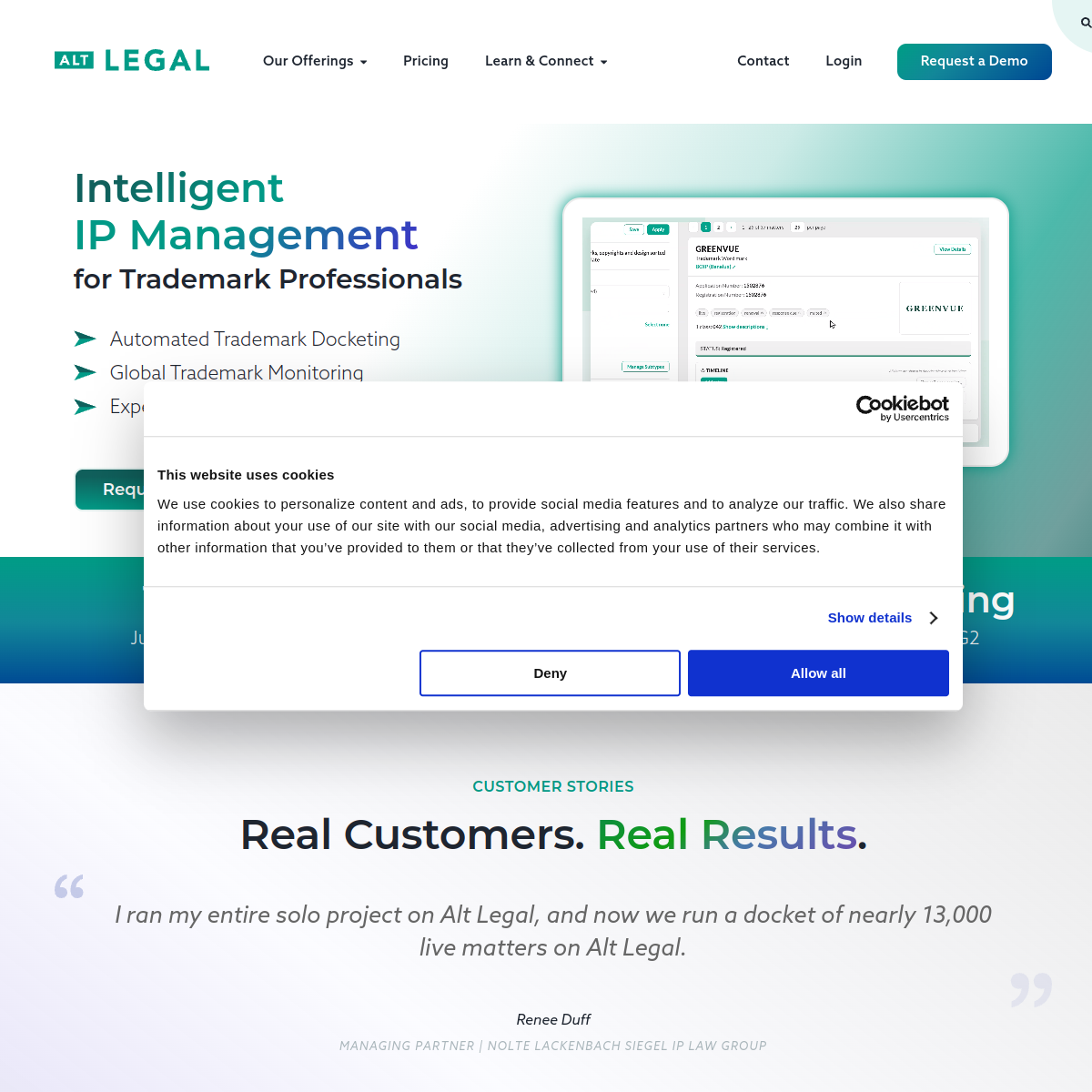 Screenshot of Alt Legal