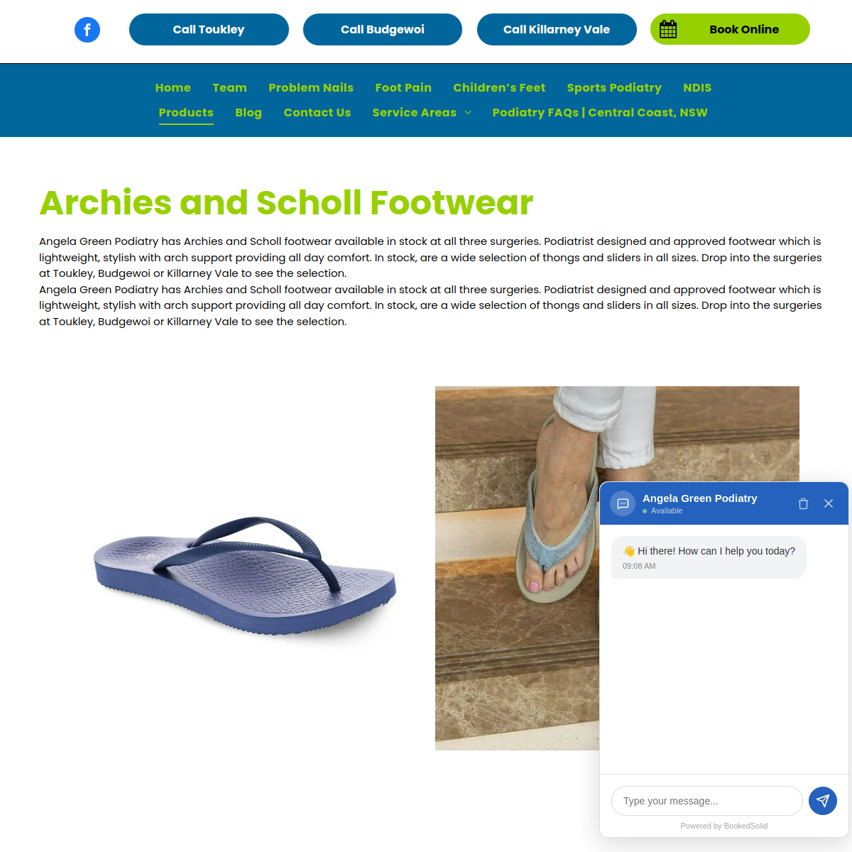 Screenshot of Angela Green Podiatry