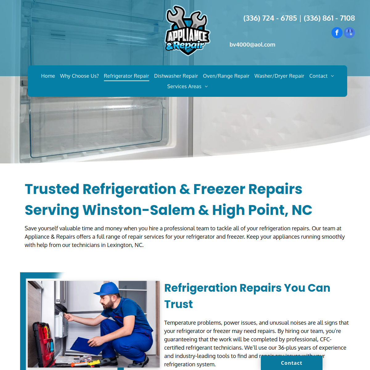 Screenshot of Appliance & Repair