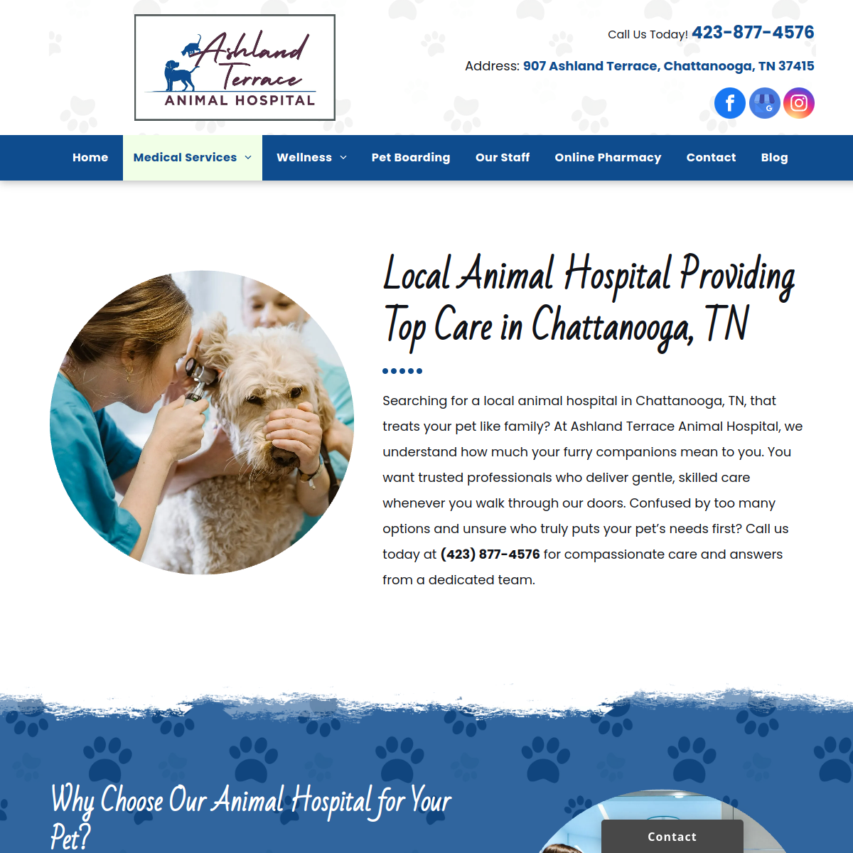 Screenshot of Ashland Terrace Animal Hospital
