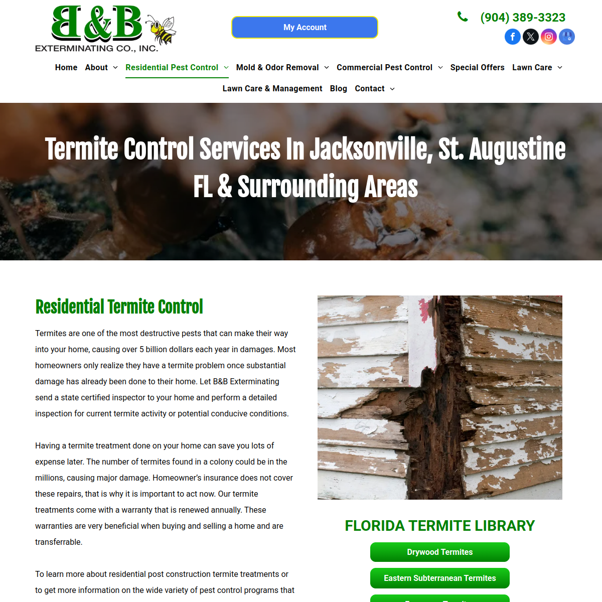 Screenshot of B & B Exterminating Co