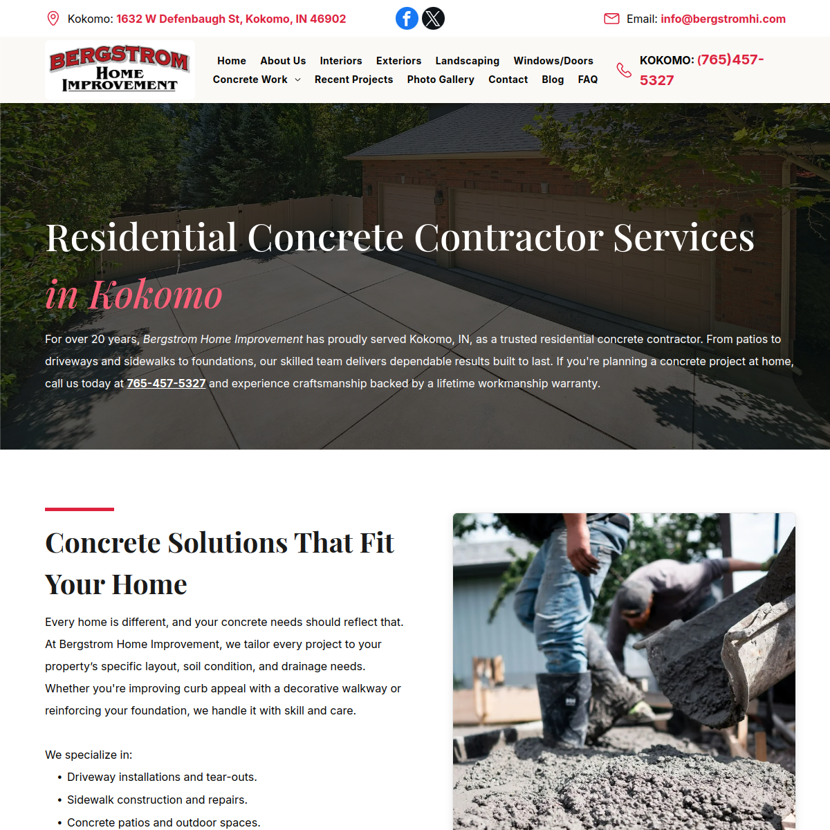 Screenshot of Bergstrom Home Improvements