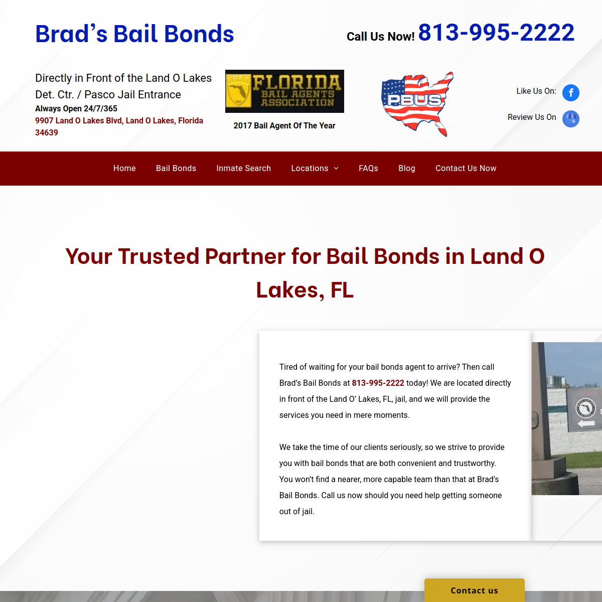 Screenshot of Brad's Bail Bonds