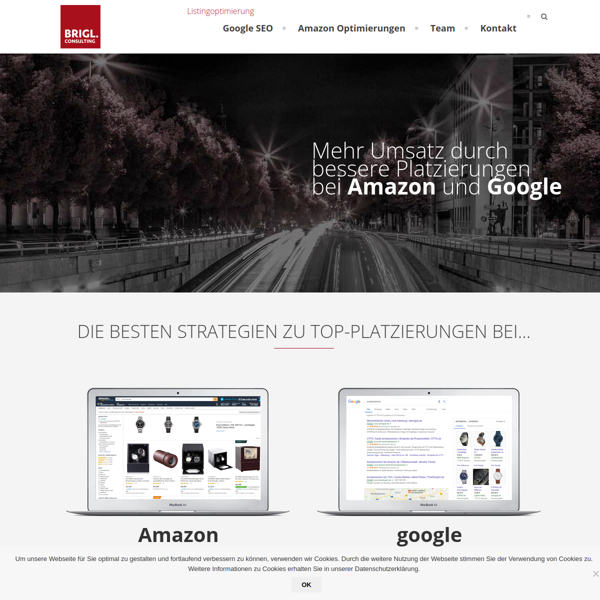 Screenshot der Website