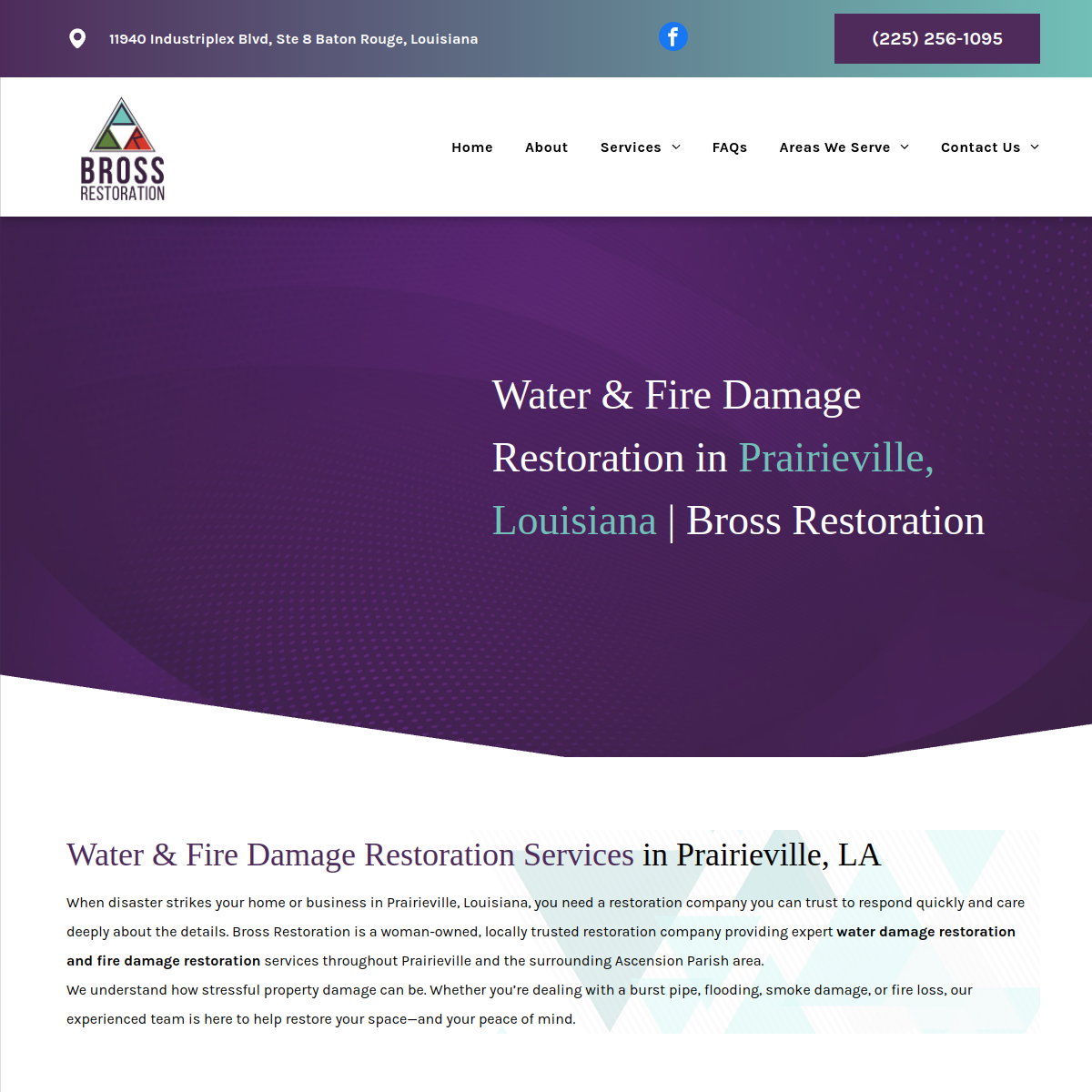 Screenshot of Bross Restoration