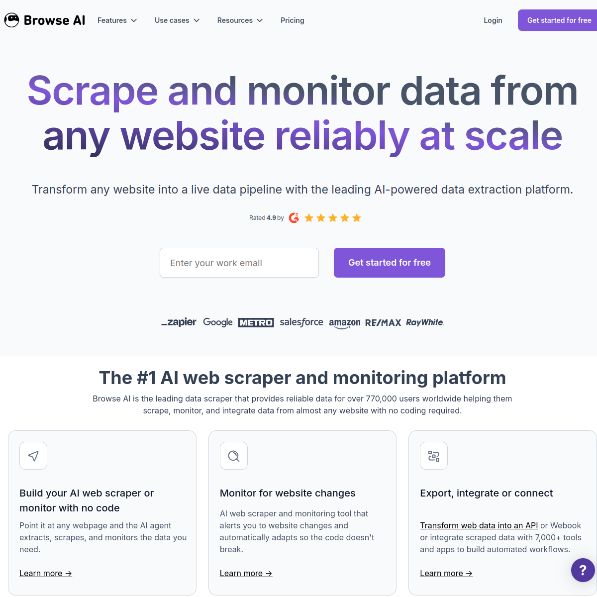 Screenshot of Browse AI