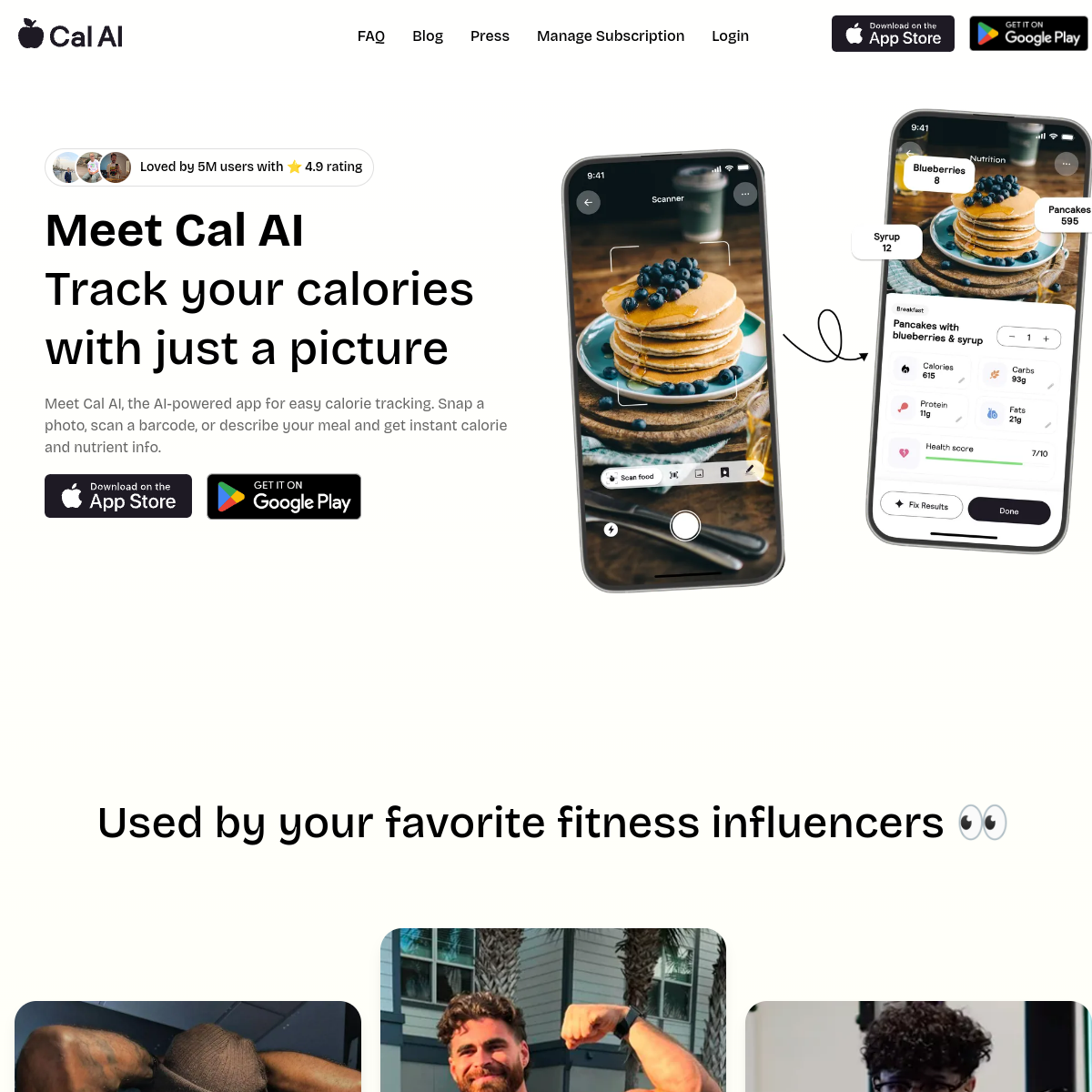 Screenshot of Cal AI