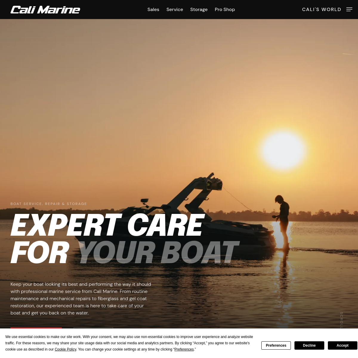 Screenshot of Cali Marine