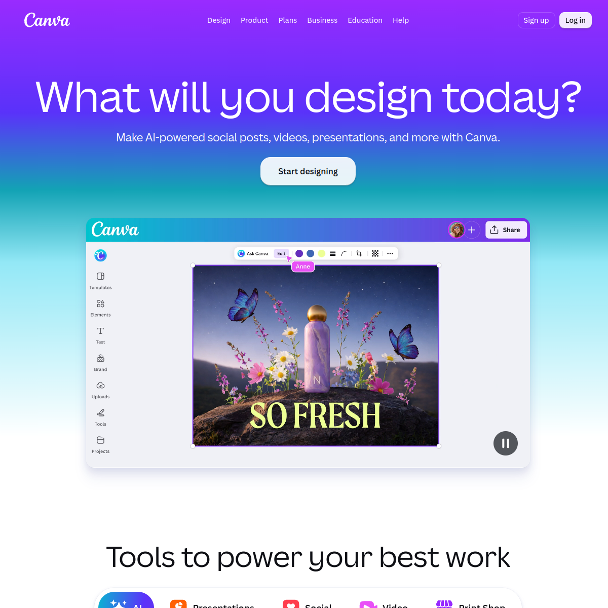 Screenshot of canva.com
