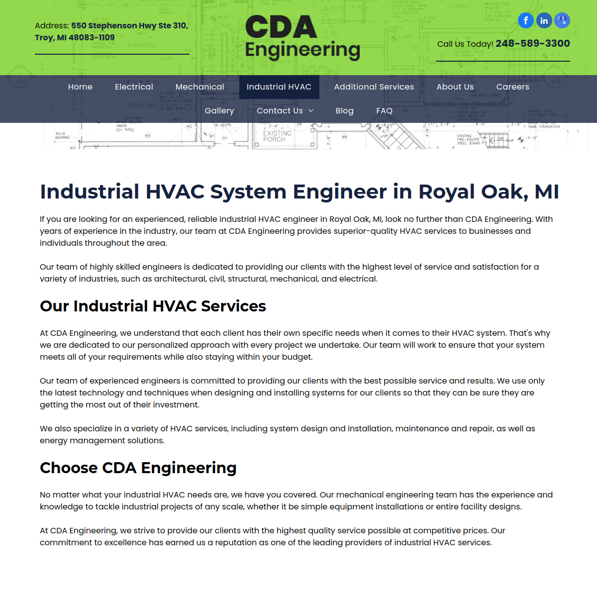 Screenshot of CDA Engineering