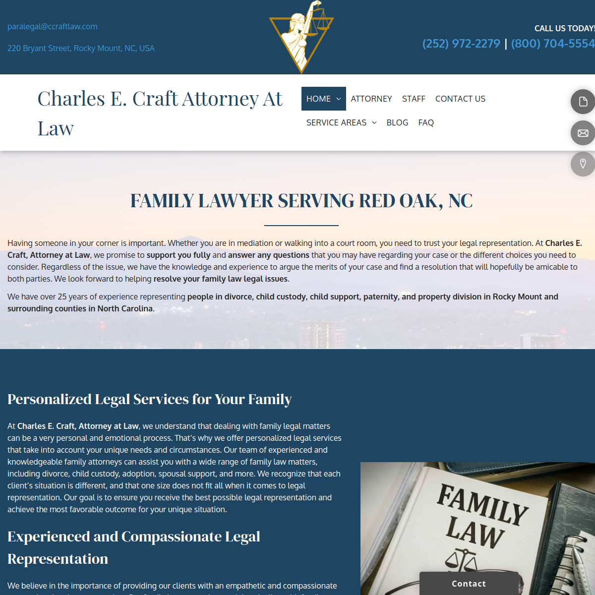 Screenshot of Charles E. Craft, Attorney at Law