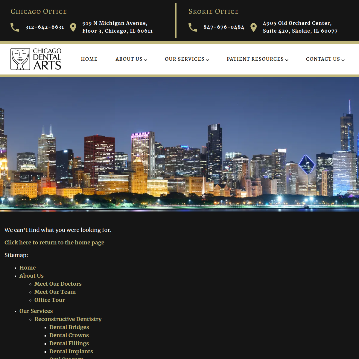 Screenshot of Chicago Dental Arts