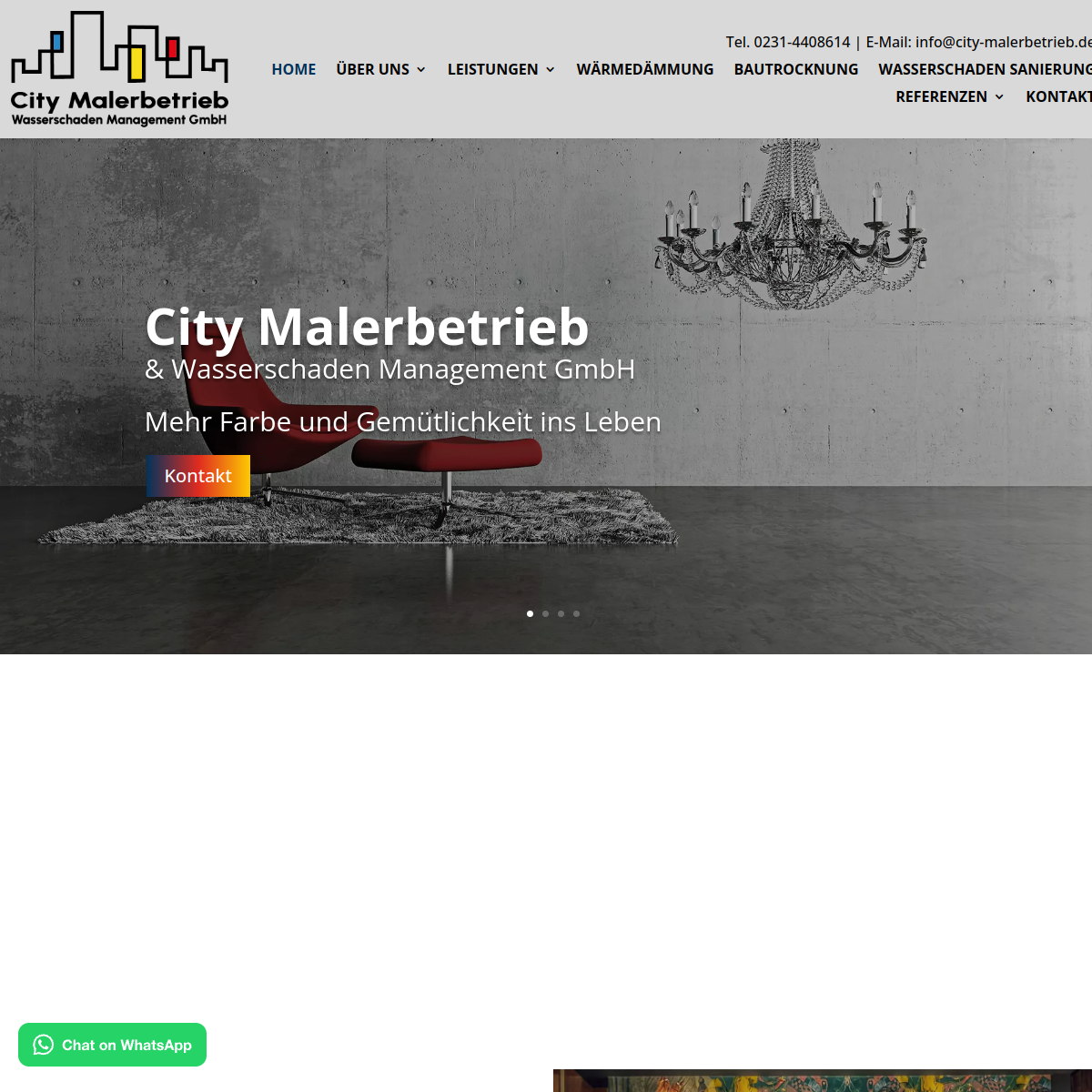 Screenshot der Website