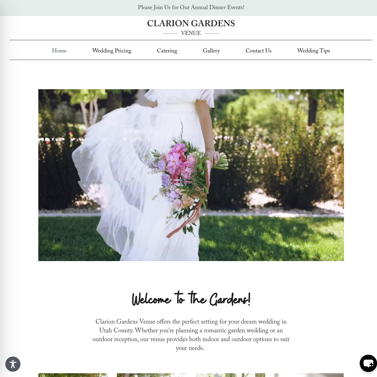 Screenshot of Clarion Gardens Catering and Events
