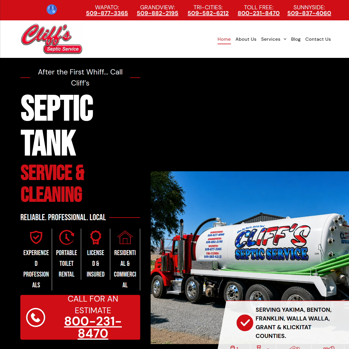 Screenshot of Cliff's Septic Tank & Sewer