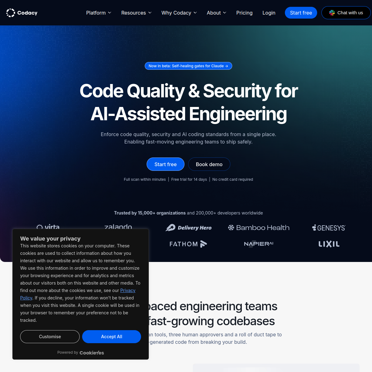 Screenshot of Codacy