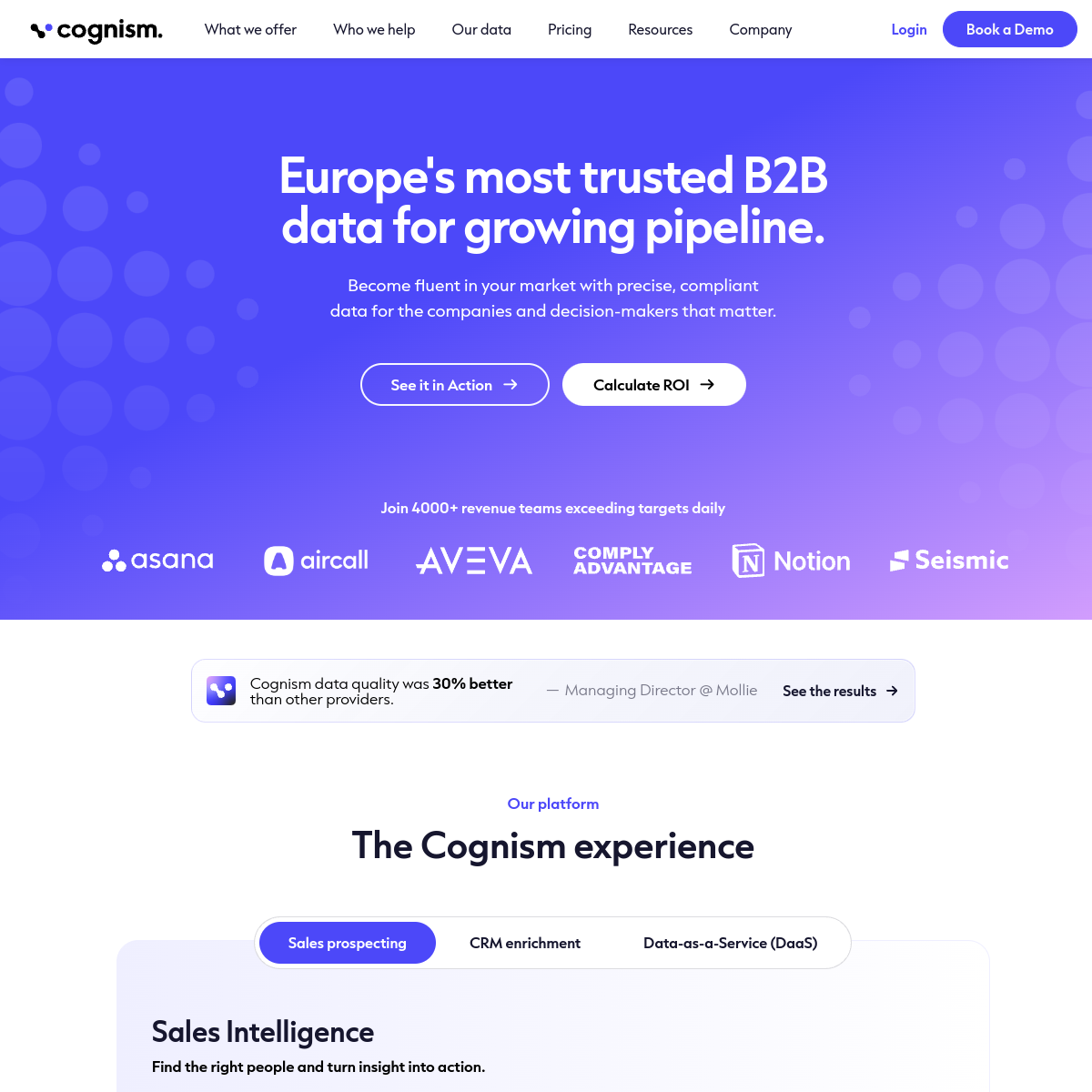 Screenshot of Cognism