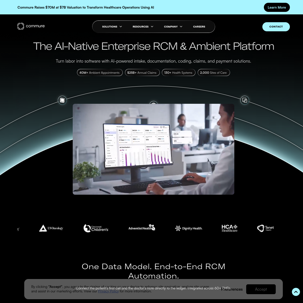 Screenshot of Commure