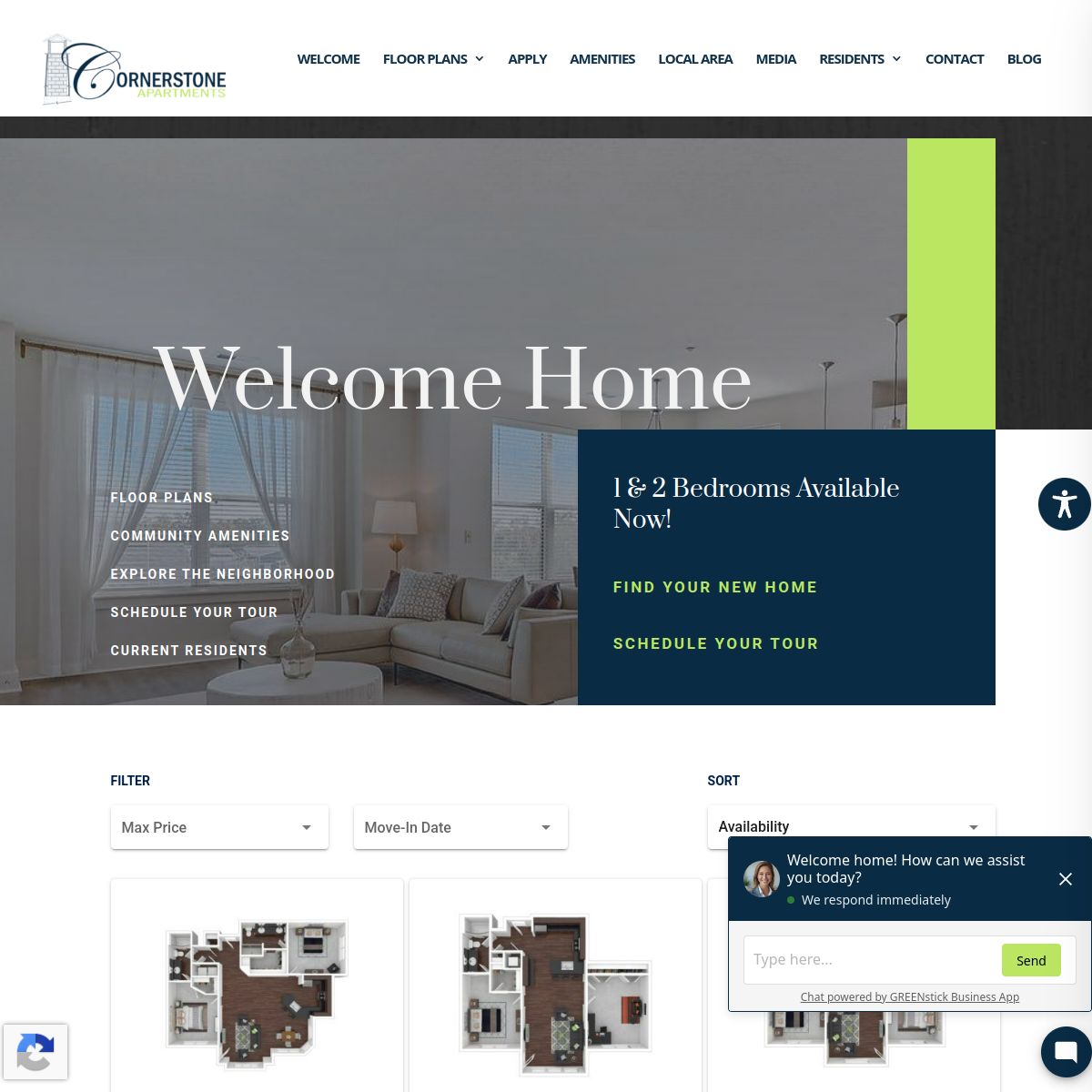 Screenshot of Cornerstone Apartments