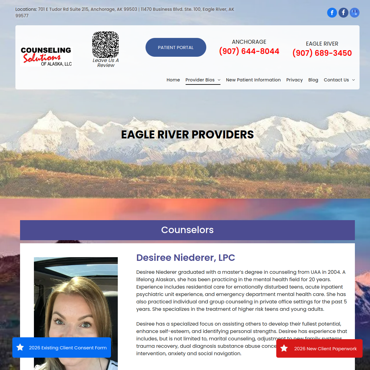 Screenshot of Counseling Solutions of Alaska