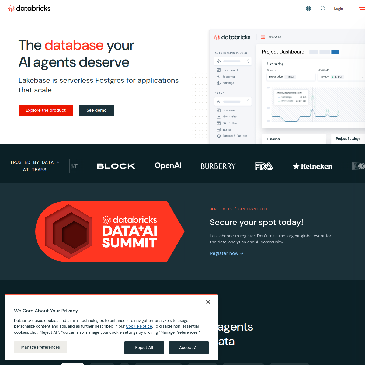 Databricks 官网截图