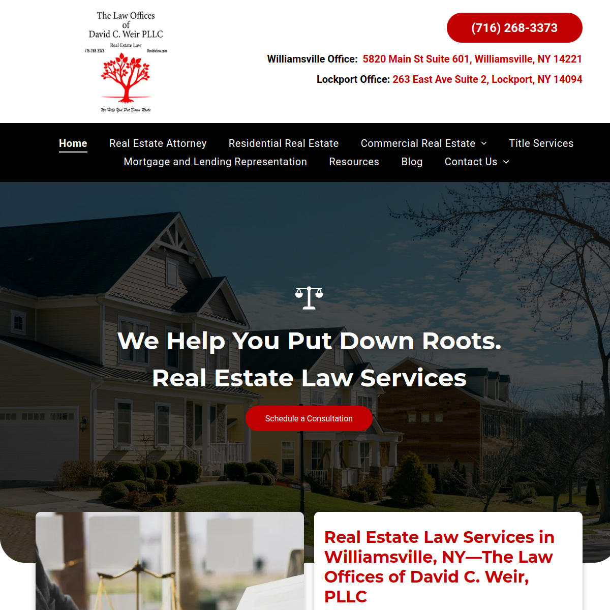 Screenshot of The Law Offices of David C Weir PLLC