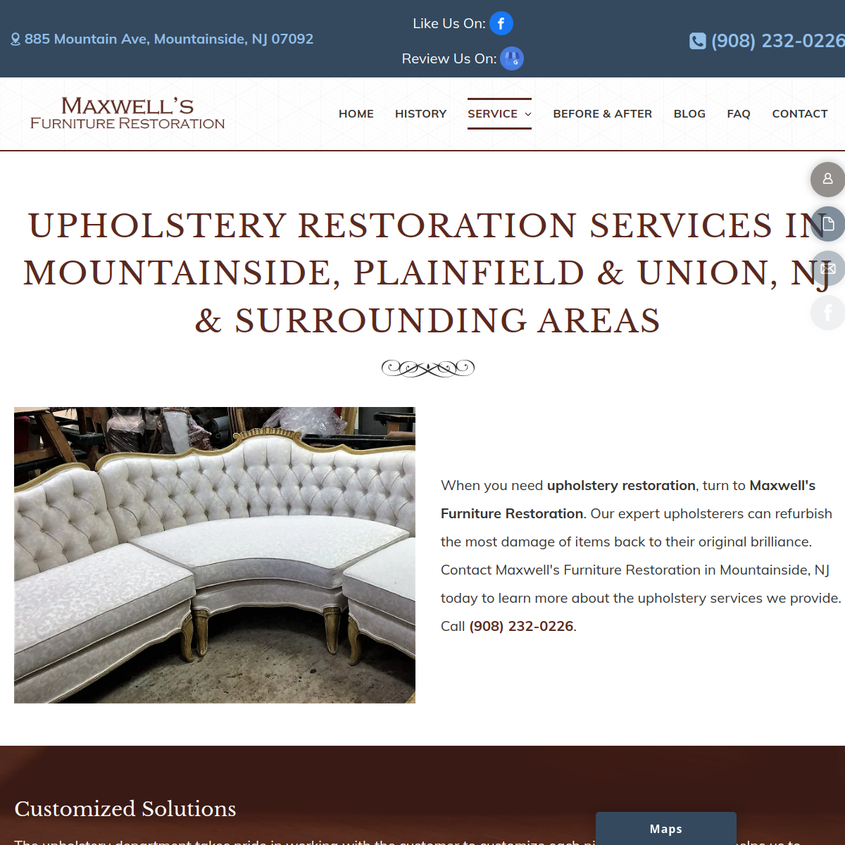 Screenshot of Maxwell's Furniture Restoration
