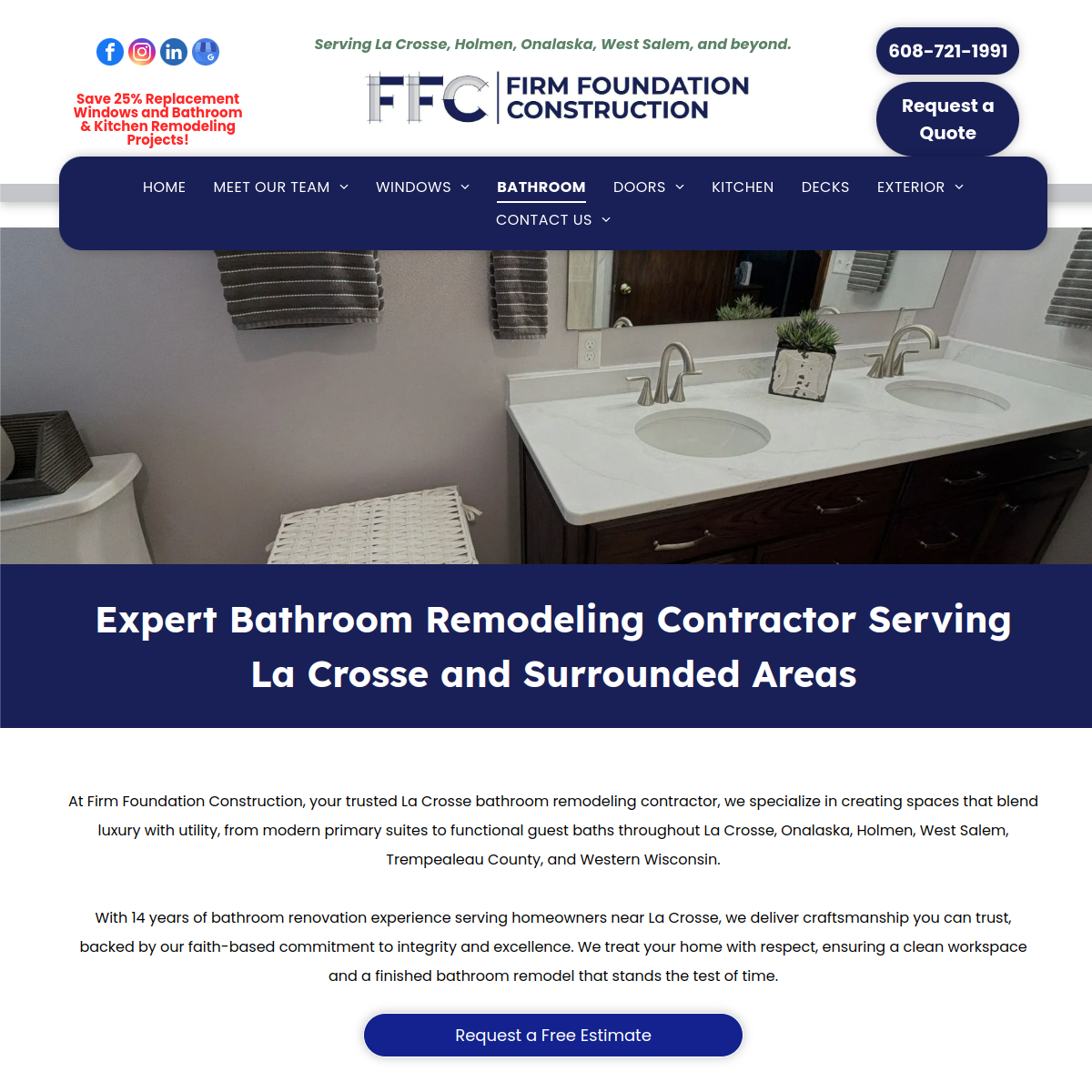 Screenshot of Firm Foundation Construction