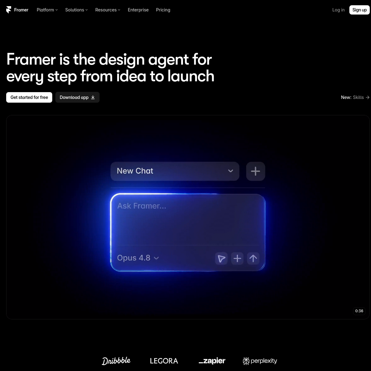 Screenshot of framer.com
