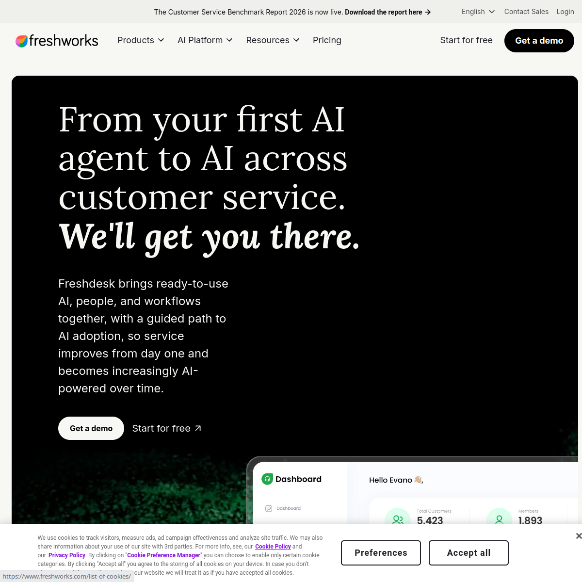 Screenshot of Freshdesk Freddy AI