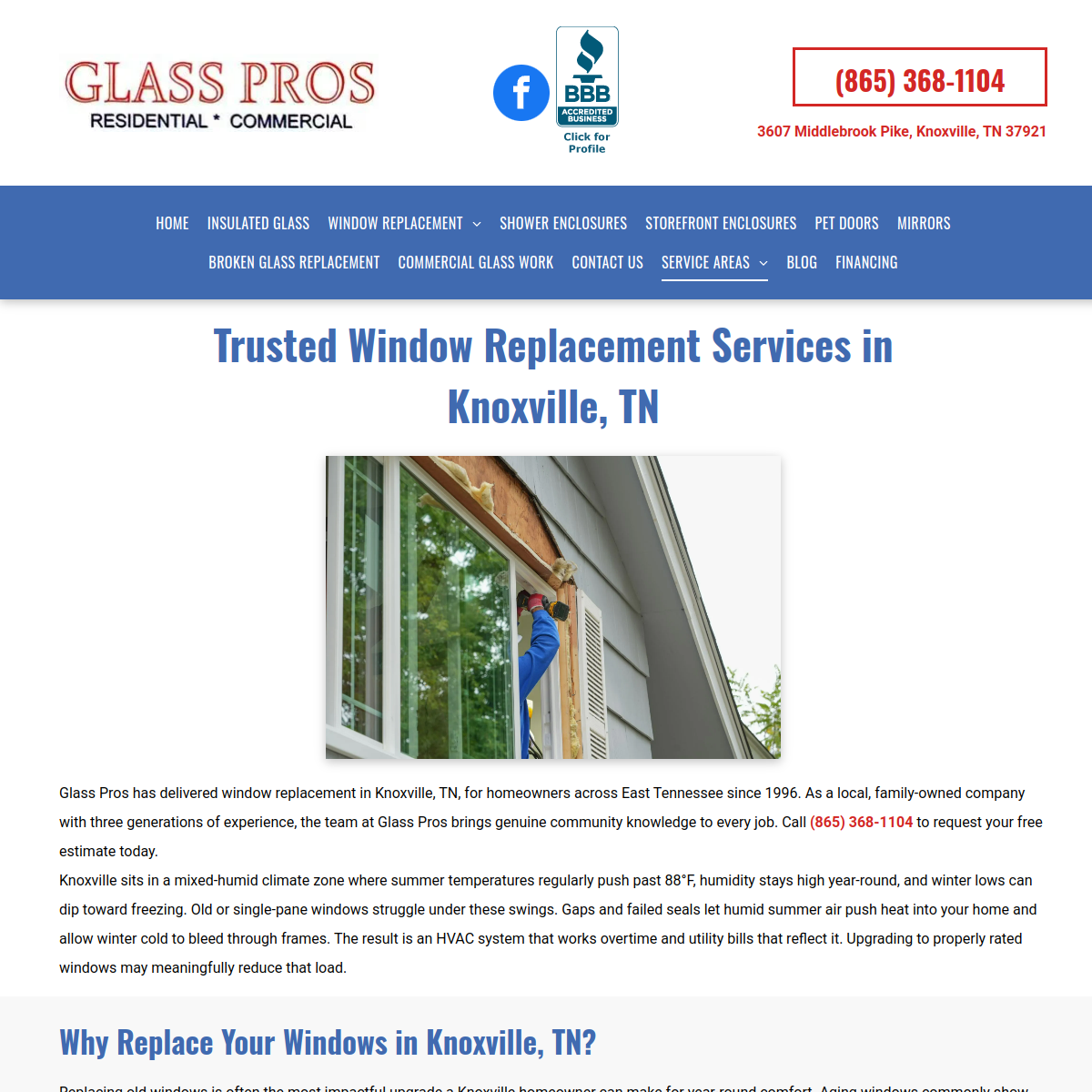 Screenshot of Glass Pros