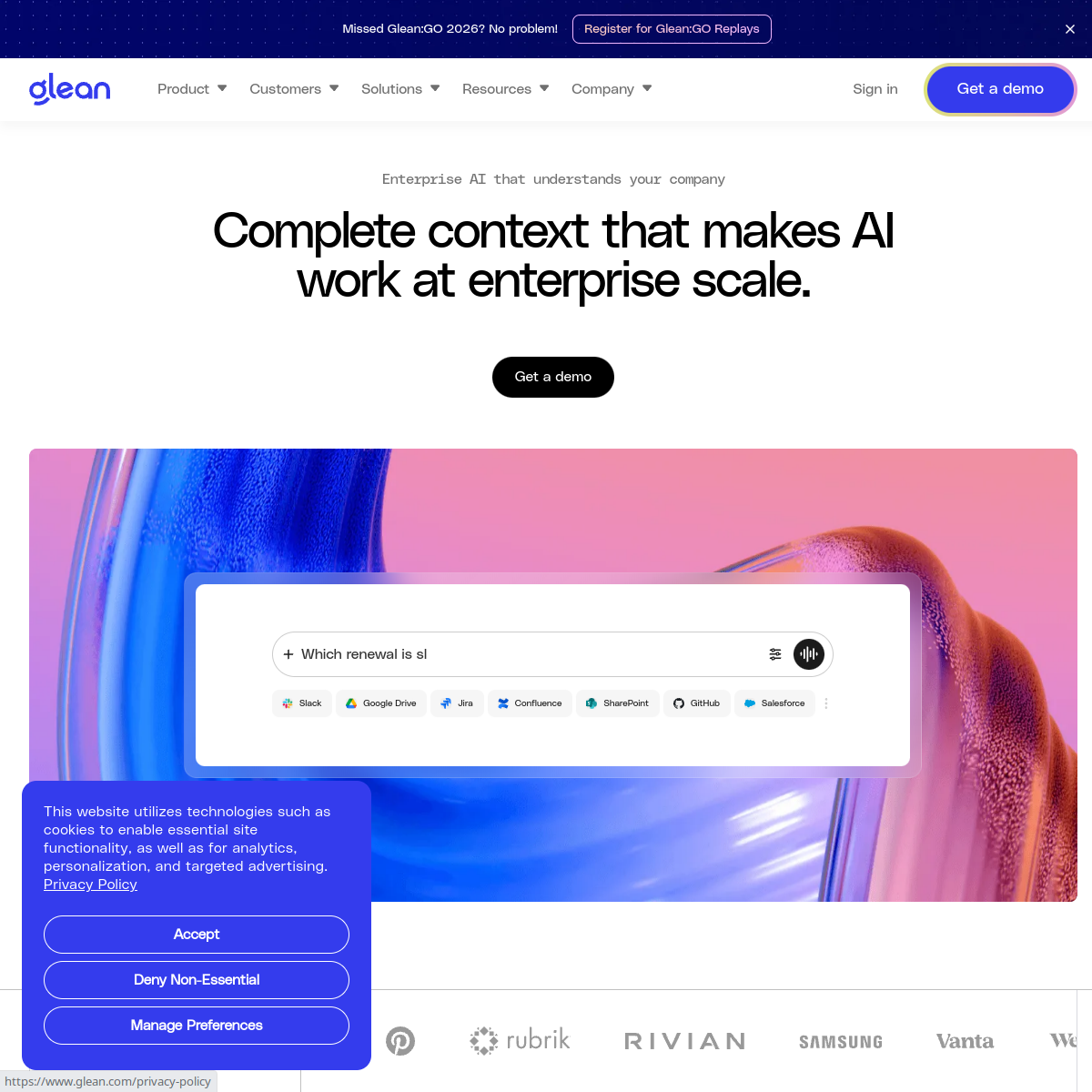 Screenshot of Glean