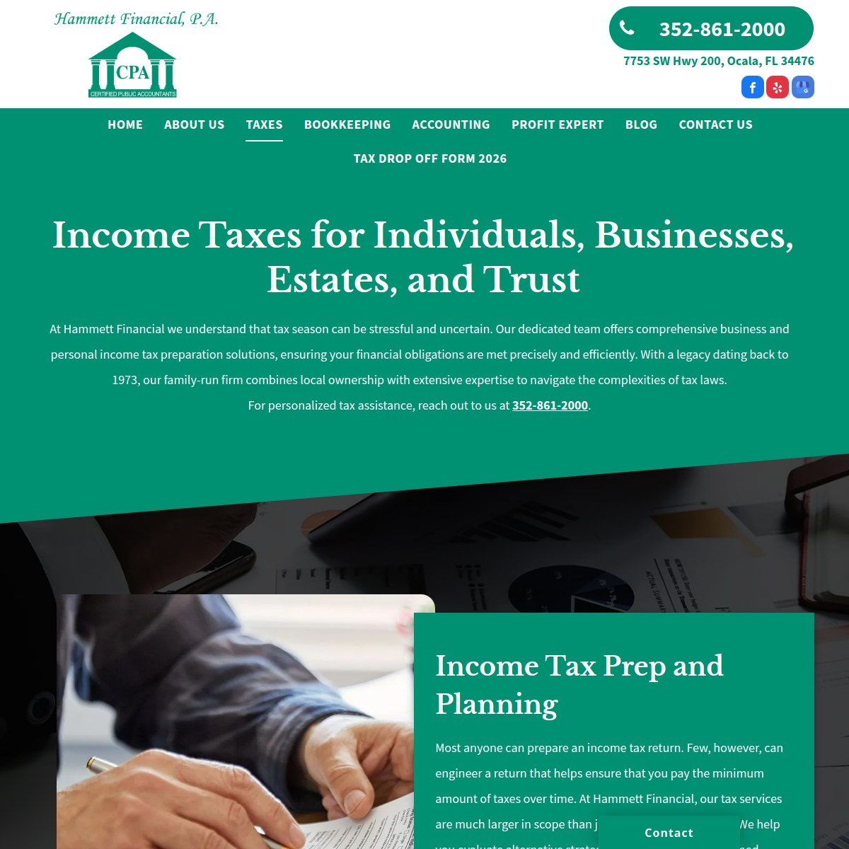 Screenshot of Hammett Financial, P.A.