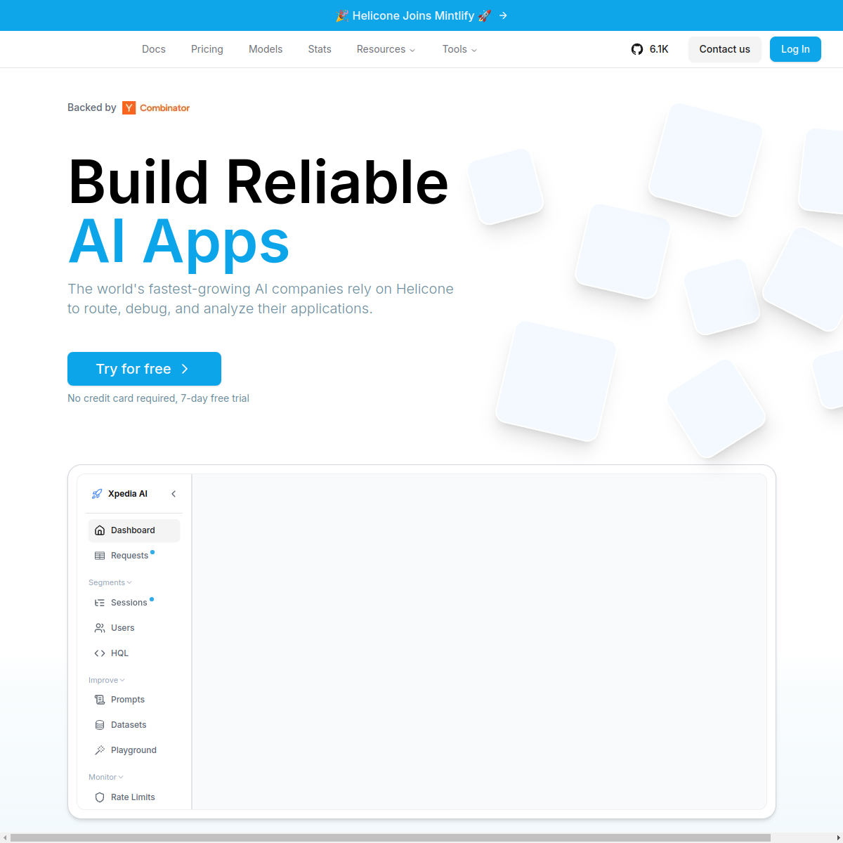 Screenshot of Helicone