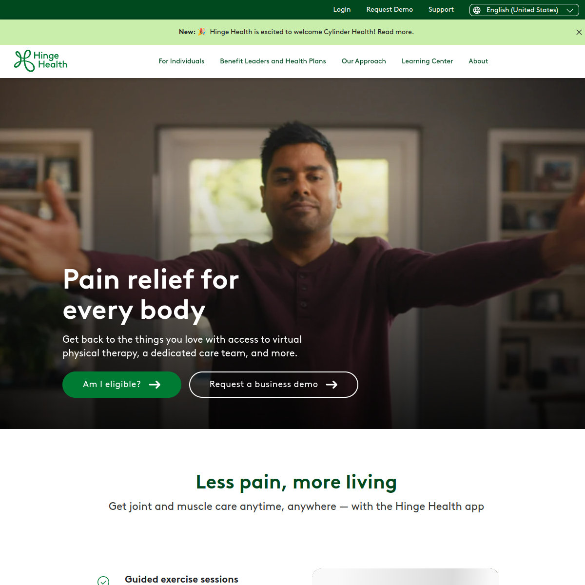 Screenshot of Hinge Health