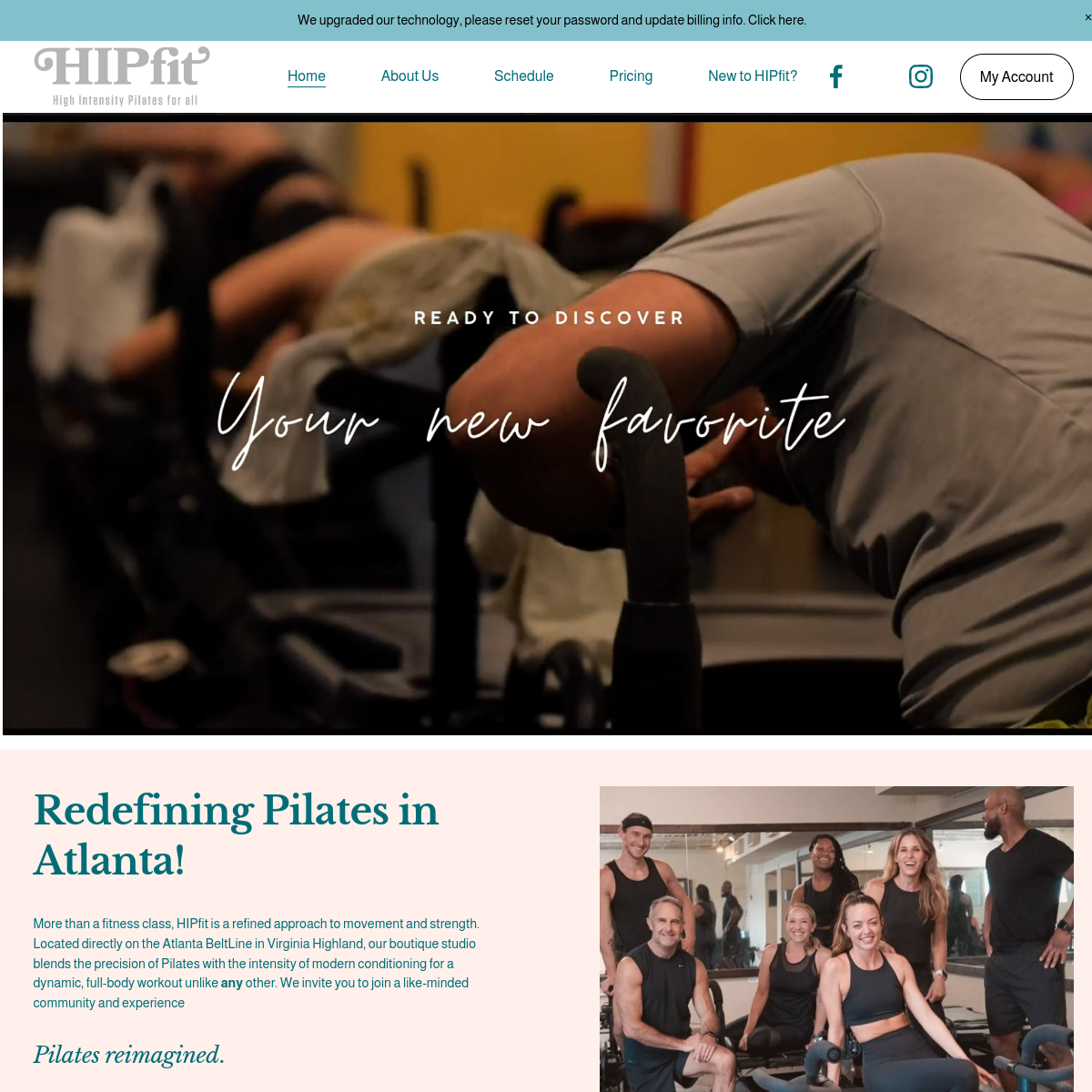 Screenshot of HipFit Atlanta