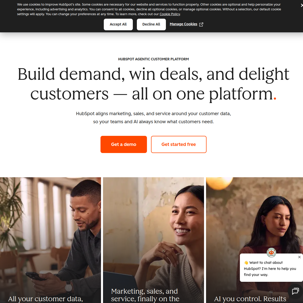 Screenshot of hubspot.com