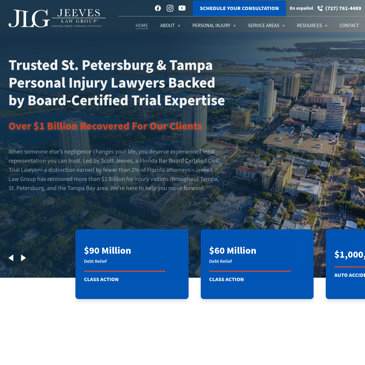 Screenshot of Jeeves Law Group, P.A.