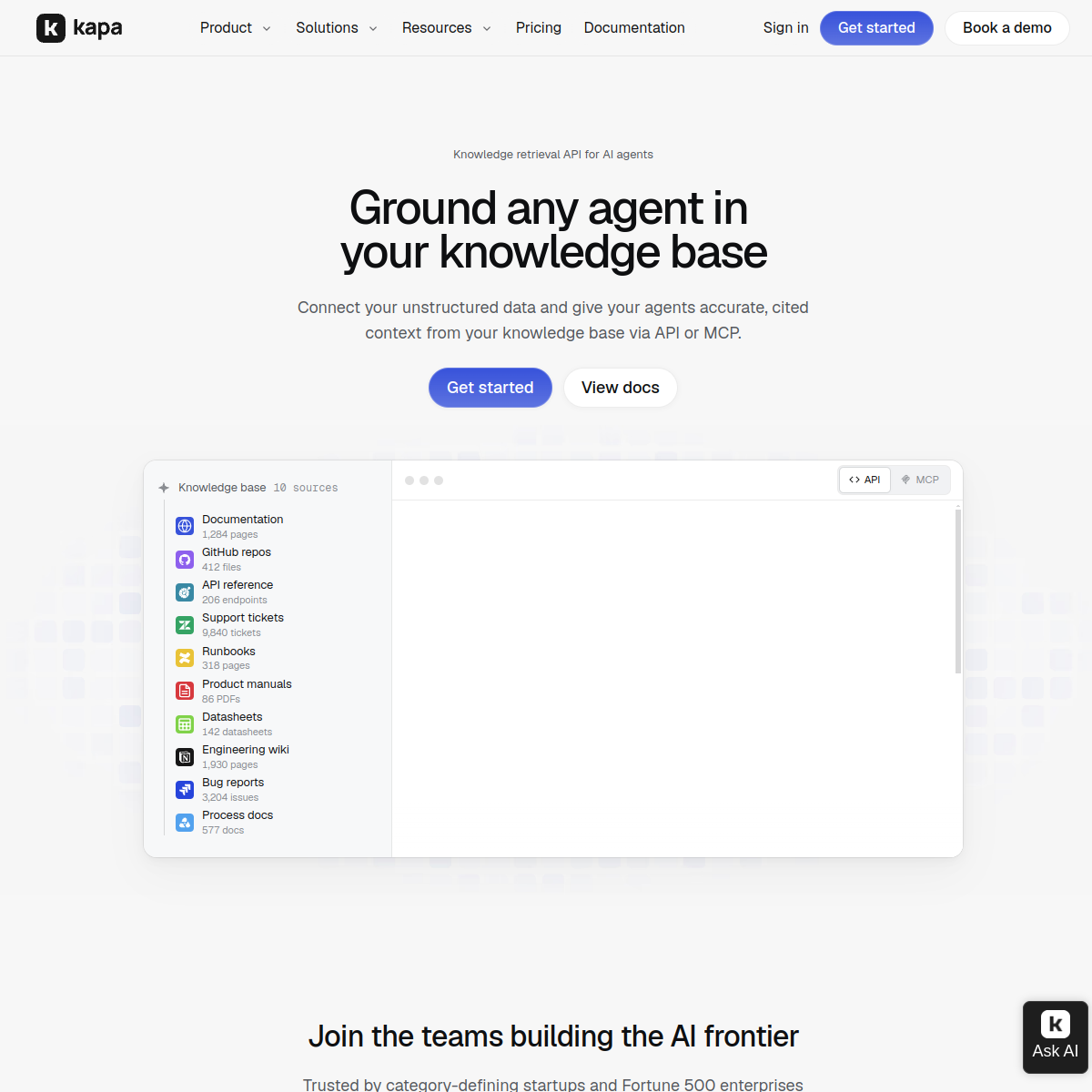 Screenshot of Kapa.ai