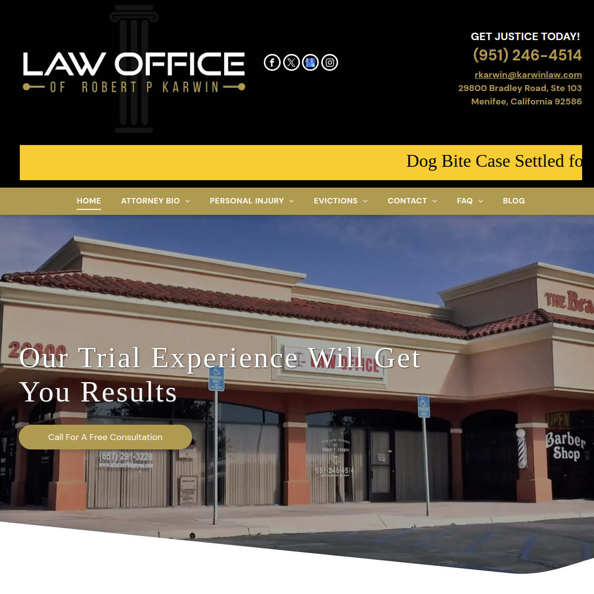 Screenshot of Law Office of Robert karwin
