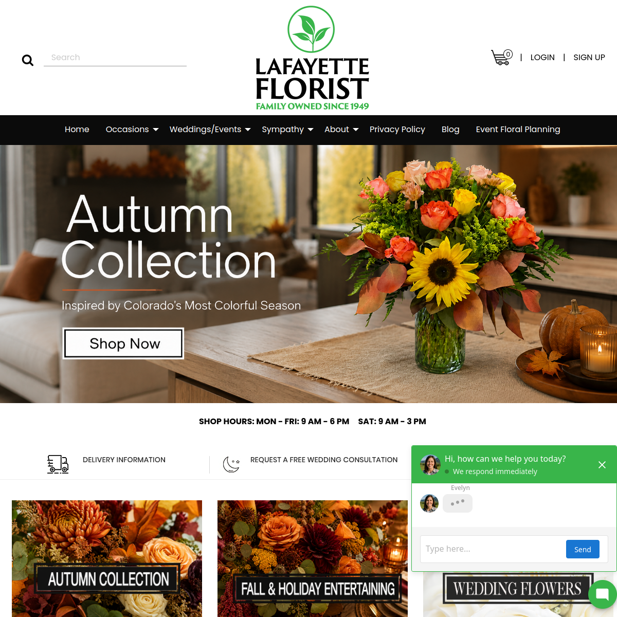 Screenshot of Lafayette Florist, Gift Shop & Garden Center