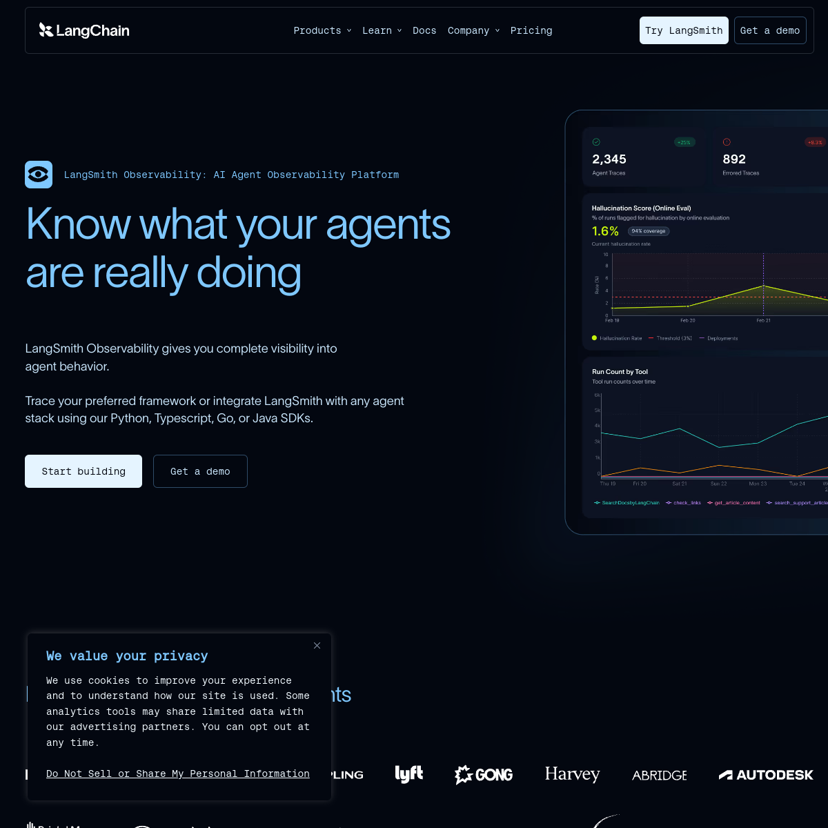 Screenshot of LangSmith