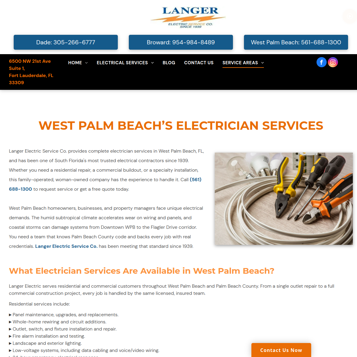 Screenshot of Langer Electric
