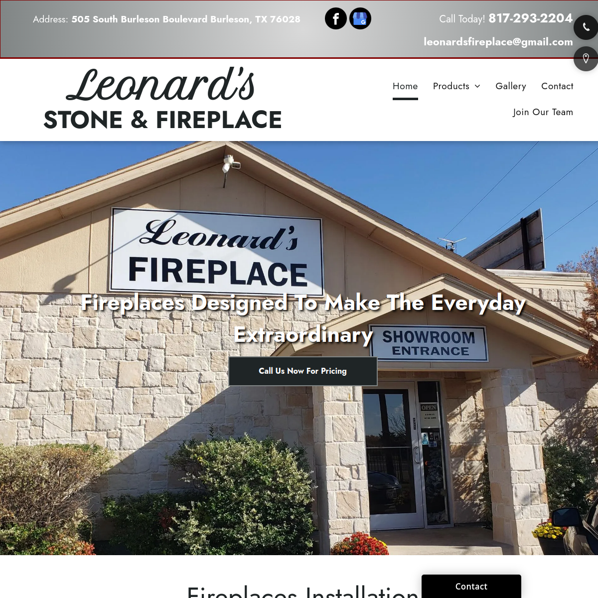 Screenshot of Leonard's Stone & Fireplace