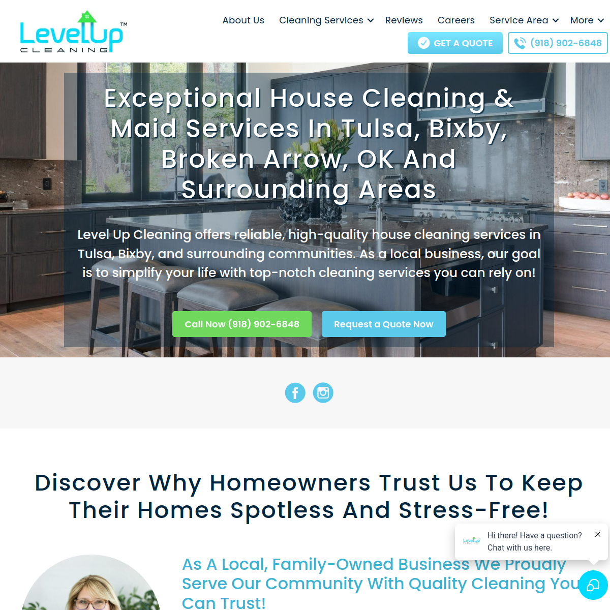 Screenshot of Level Up Cleaning