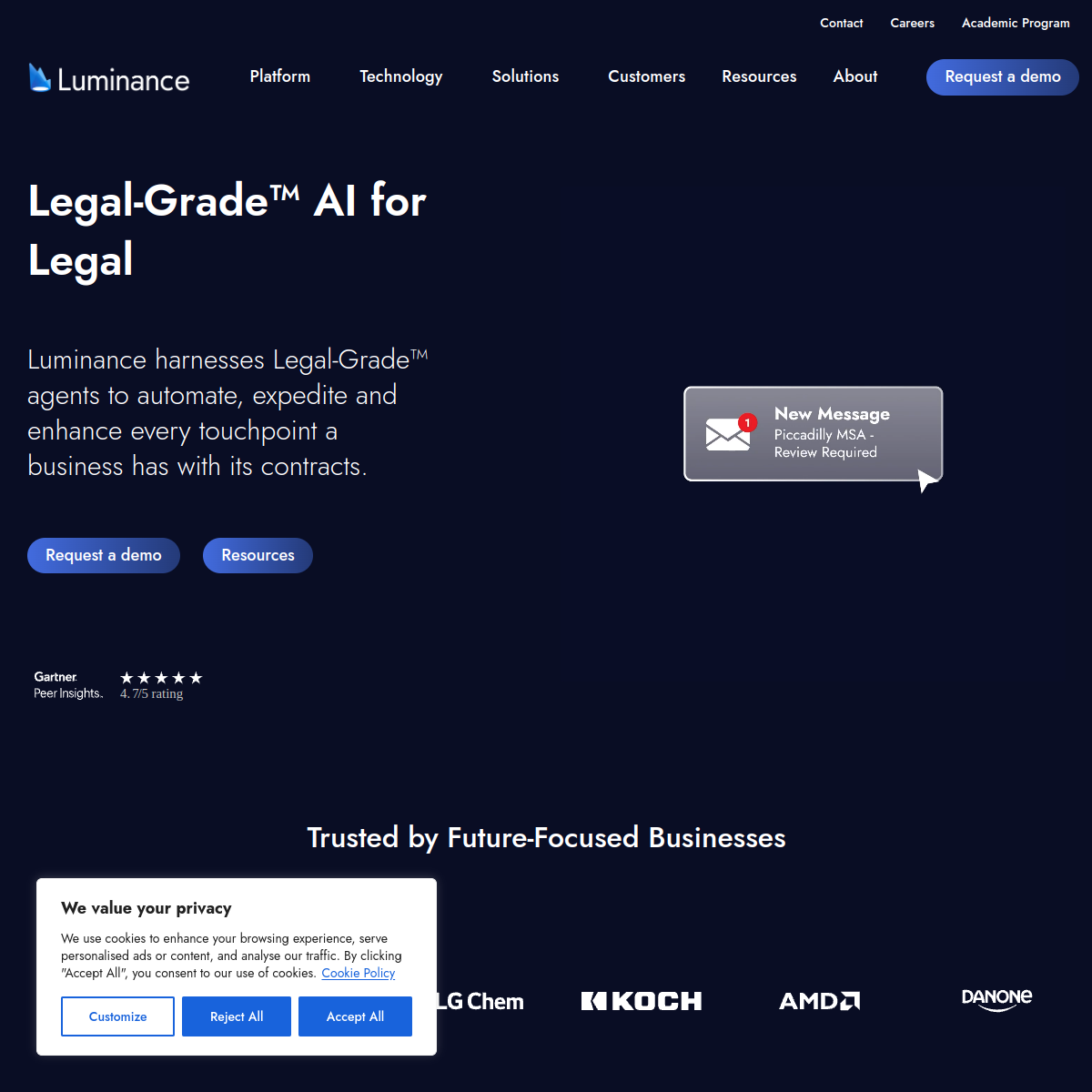Screenshot of Luminance