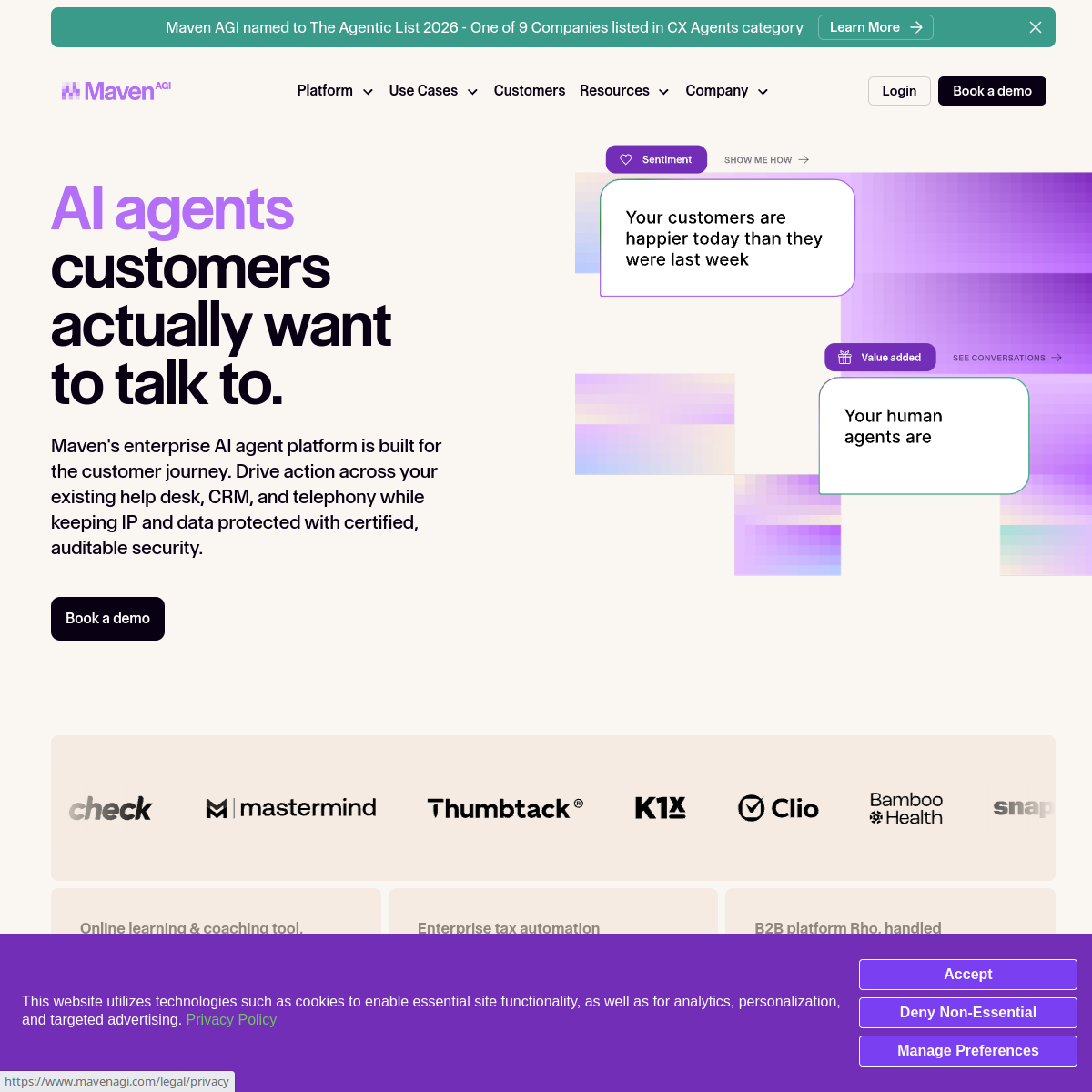 Screenshot of Maven AGI