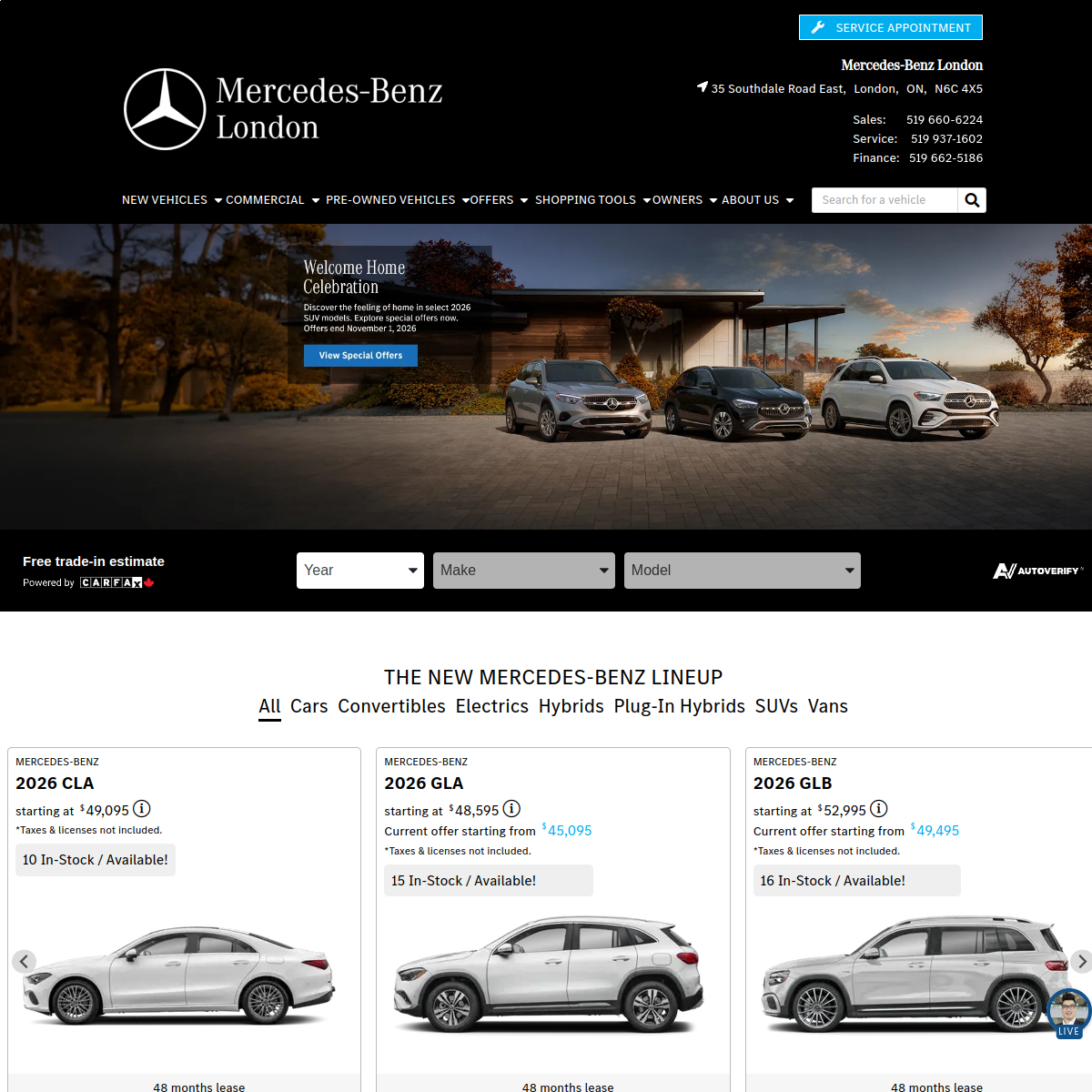 Screenshot of Mercedes-Benz London