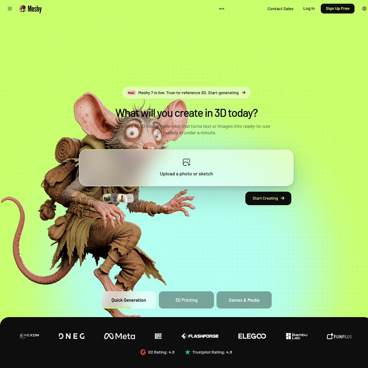 Screenshot of Meshy AI